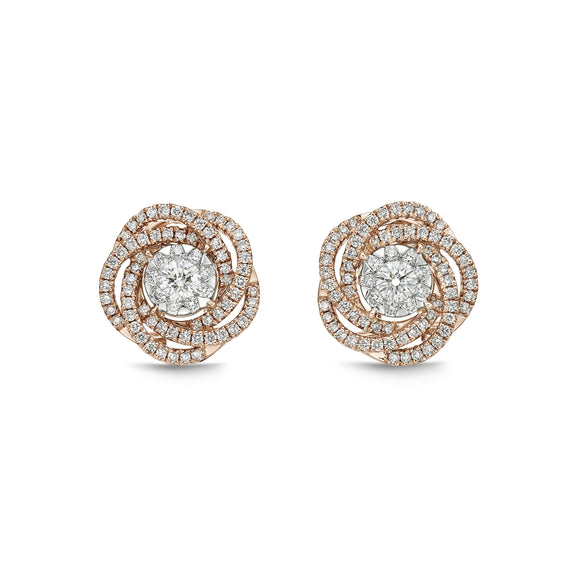 FEBQ127_00 Diamond Bouquets Studs Earrings