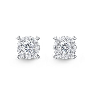 FEBQ164_00 Diamond Bouquets Studs Earrings