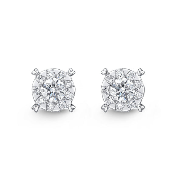 FEBQ164_00 Diamond Bouquets Studs Earrings