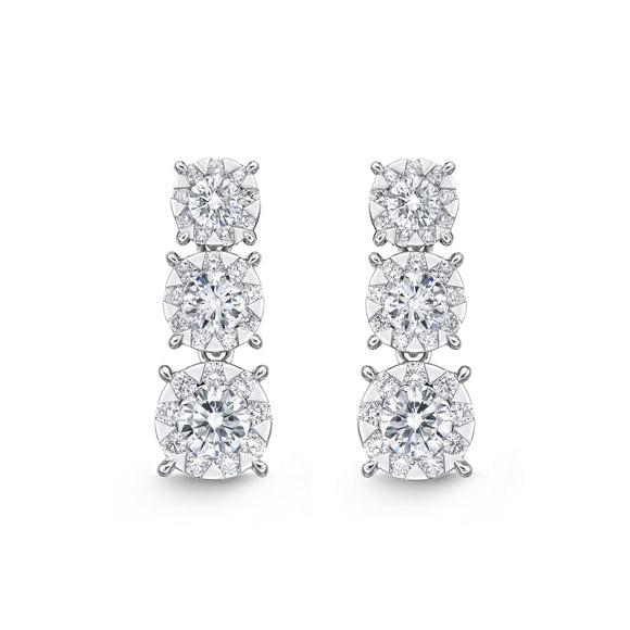 FEBQ167_00 Diamond Bouquets Dangling Earrings