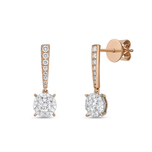 FEBQ204_00 Diamond Bouquets Dangling Earrings