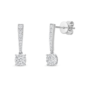 FEBQ211_00 Diamond Bouquets Dangling Earrings
