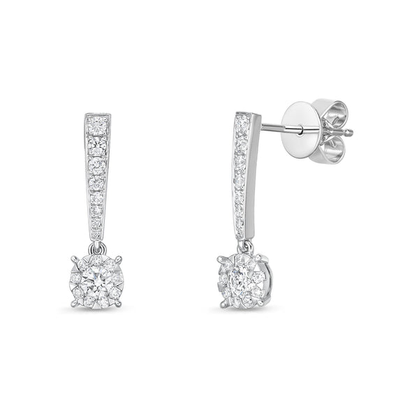 FEBQ211_00 Diamond Bouquets Dangling Earrings