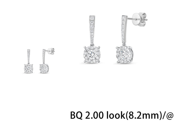 FEBQ215_00 Diamond Bouquets Illusion-setting Earrings