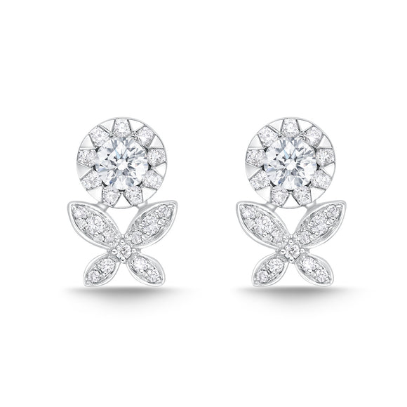 FEBQ307_00 Diamond Bouquets Illusion-setting Earrings