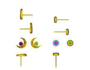 FEBQ316_00 Diamond Bouquets Studs Earrings