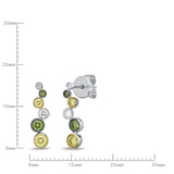 FEBZ102_GD Bezel Diamond Line Earrings