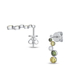 FEBZ102_GD Bezel Diamond Line Earrings