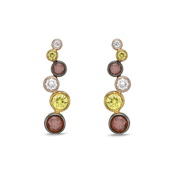 FEBZ102_OD Bezel Diamond Line Earrings