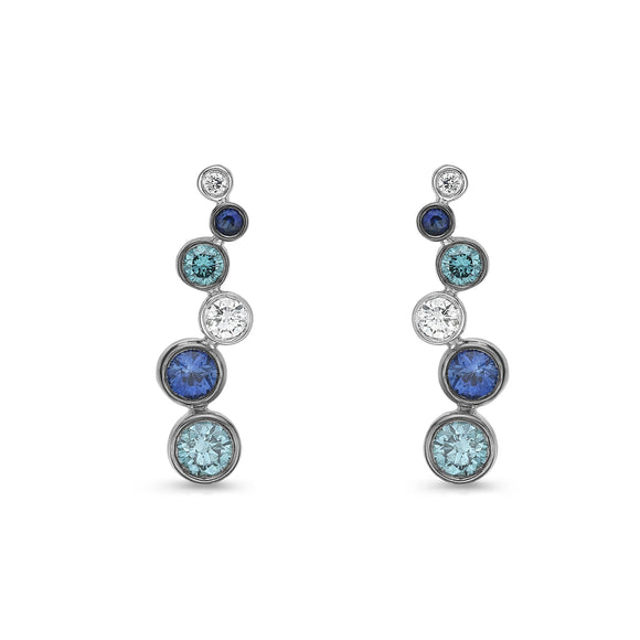 FEBZ102_SB Bezel Sapphire Line Earrings