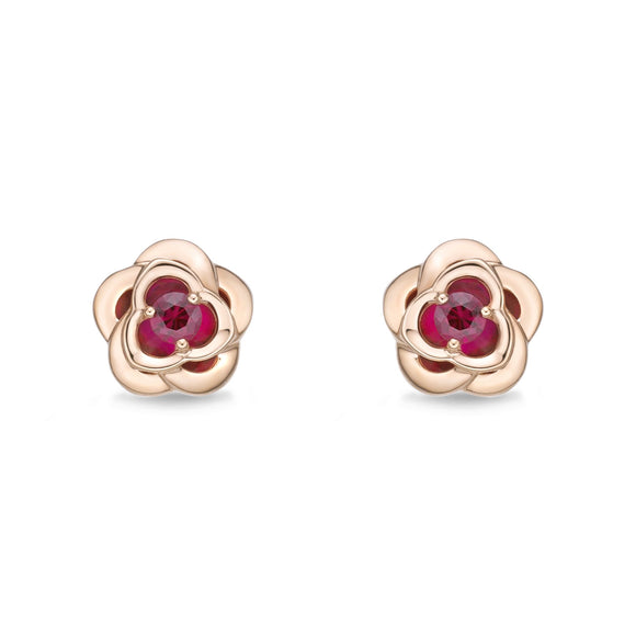 FEVL102_RU Valley of Light Ruby Illusion-setting Earrings