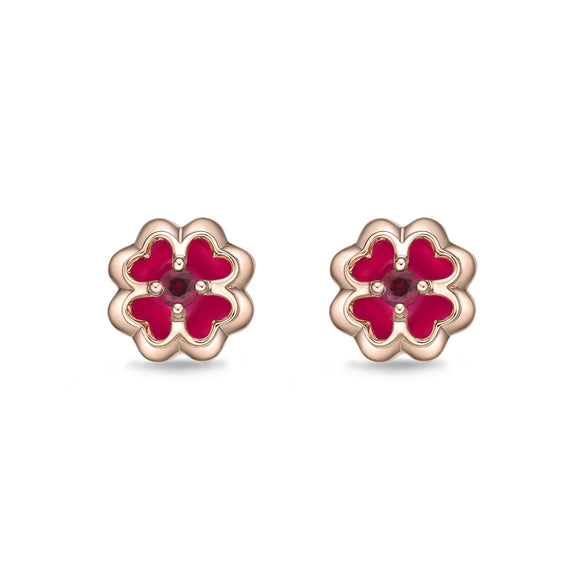 FEVL105_RU Valley of Light Ruby Illusion-setting Earrings