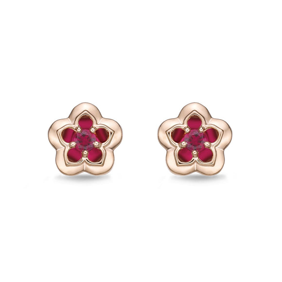 FEVL106_RU Valley of Light Ruby Illusion-setting Earrings