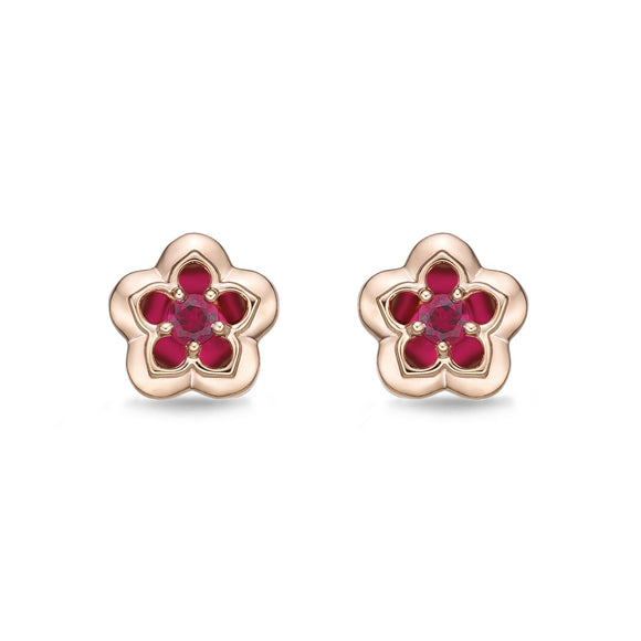 FEVL106_RU Valley of Light Ruby Illusion-setting Earrings