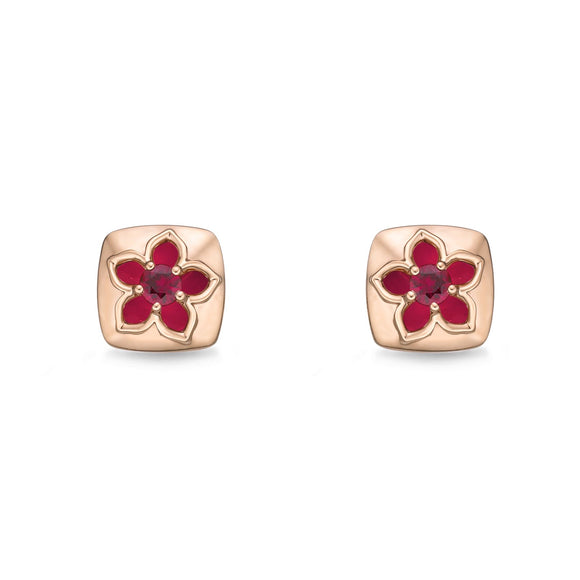 FEVL107_RU Valley of Light Ruby Illusion-setting Earrings