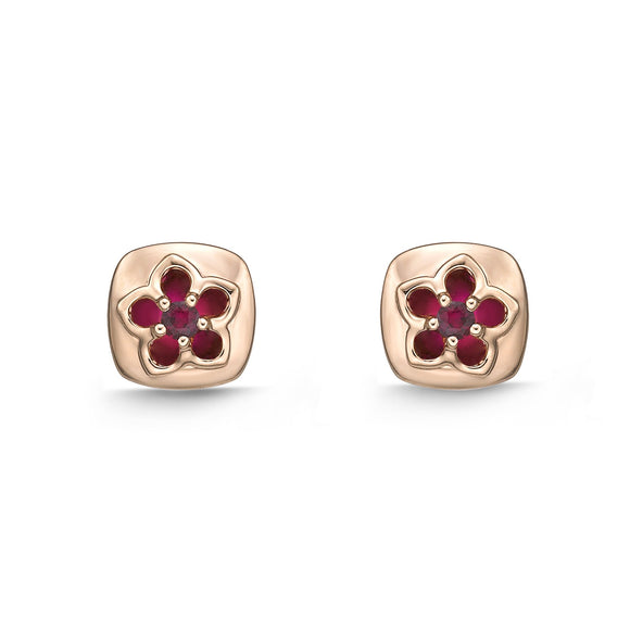 FEVL108_RU Valley of Light Ruby Illusion-setting Earrings