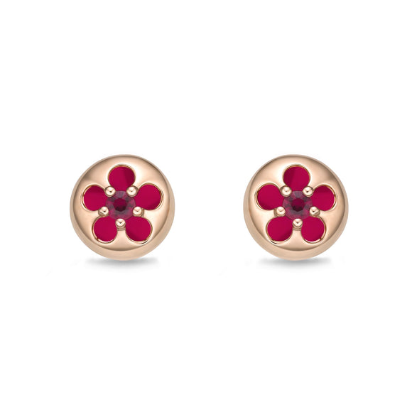 FEVL109_RU Valley of Light Ruby Illusion-setting Earrings