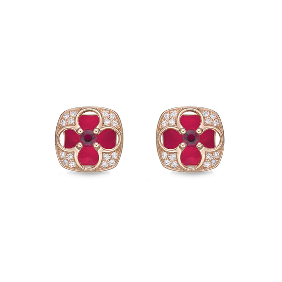 FEVL110_RU Valley of Light Ruby Illusion-setting Earrings