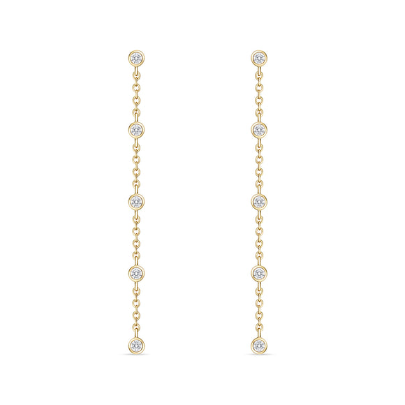 FEZY105_00 Dazzling by the Yard Diamond Dangling Earrings
