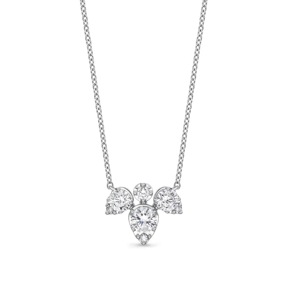 FNBF102_00 Fancy Brilliant Diamond Illusion-setting Necklace