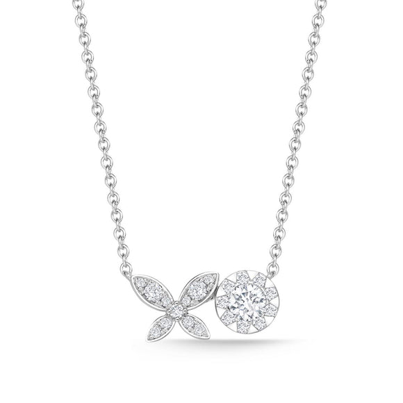 FNBQ307_00 Diamond Bouquets Fashion Necklace