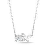 FNBQ307_00 Diamond Bouquets Fashion Necklace