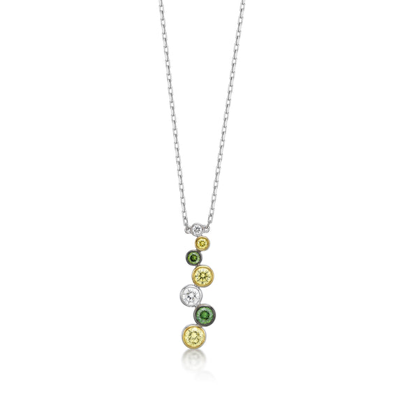 FNBZ101_GD Bezel Diamond Fashion Necklace