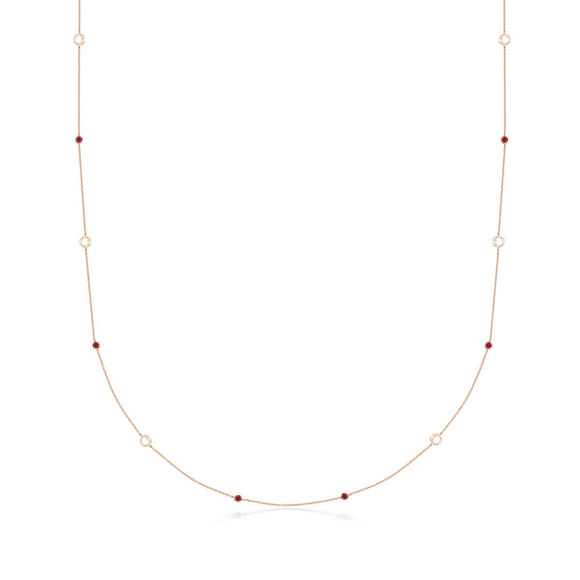 FNLC108_RU L Collection Ruby Fashion Necklace