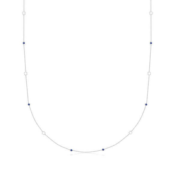 FNLC108_SB L Collection Sapphire Fashion Necklace