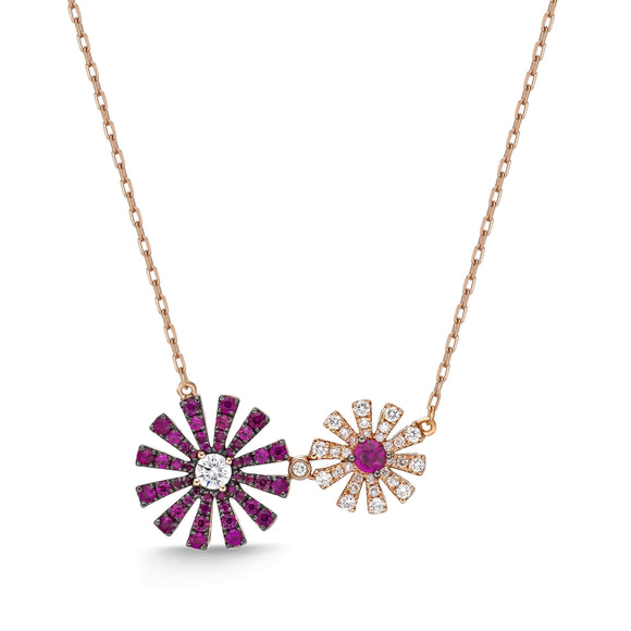 FNMG105_RU Margarita Ruby Fashion Necklace