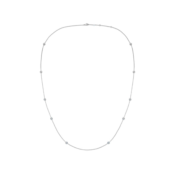 FNZY129_00 Dazzling by the Yard Diamond Station Necklace