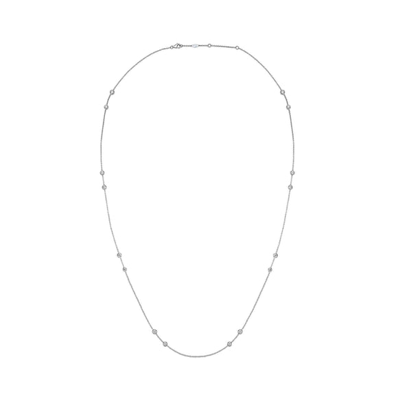 FNZY130_00 Dazzling by the Yard Diamond Station Necklace