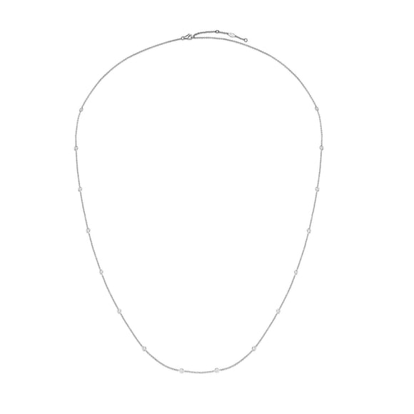 FNZY144_00 Dazzling by the Yard Diamond Station Necklace