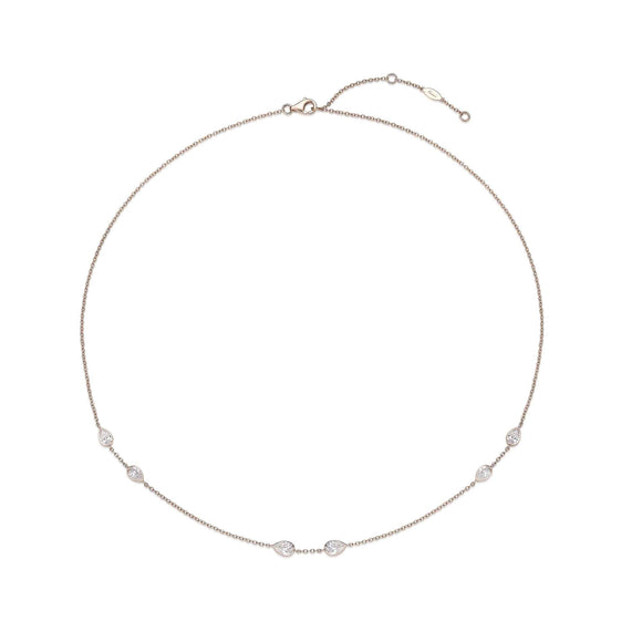 FNZY204_00 Dazzling by the Yard Diamond Station Necklace