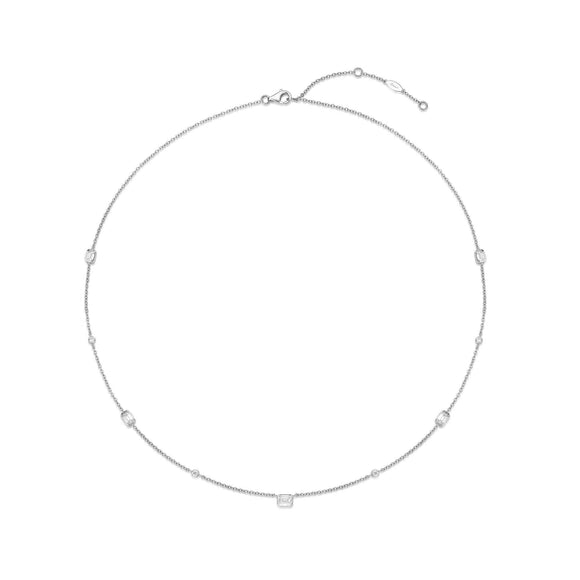 FNZY206_00 Dazzling by the Yard Diamond Station Necklace