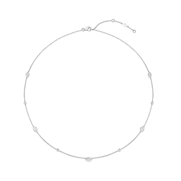 FNZY208_00 Dazzling by the Yard Diamond Station Necklace