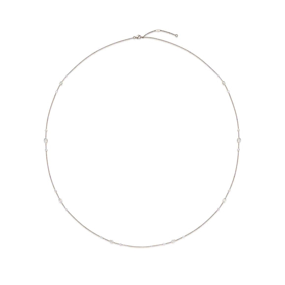 FNZY211_00 Dazzling by the Yard Diamond Station Necklace