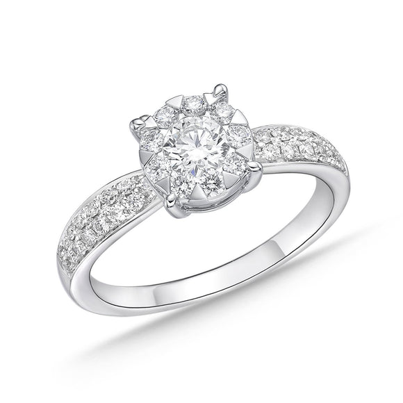 FRBQ180_00 Diamond Bouquets Engagement Ring