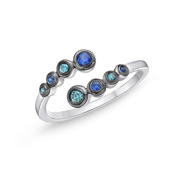 FRBZ103_SB Bezel Sapphire Fashion Ring