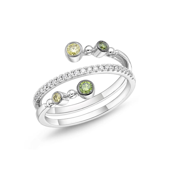 FRBZ104_GD Bezel Diamond Fashion Ring