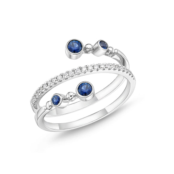 FRBZ104_SB Bezel Sapphire Fashion Ring