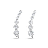 FXBQ301_00 Diamond Bouquets Climber Single Earring