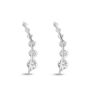 FXBQ306_00 Diamond Bouquets Climber Single Earring