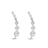 FXBQ306_00 Diamond Bouquets Climber Single Earring