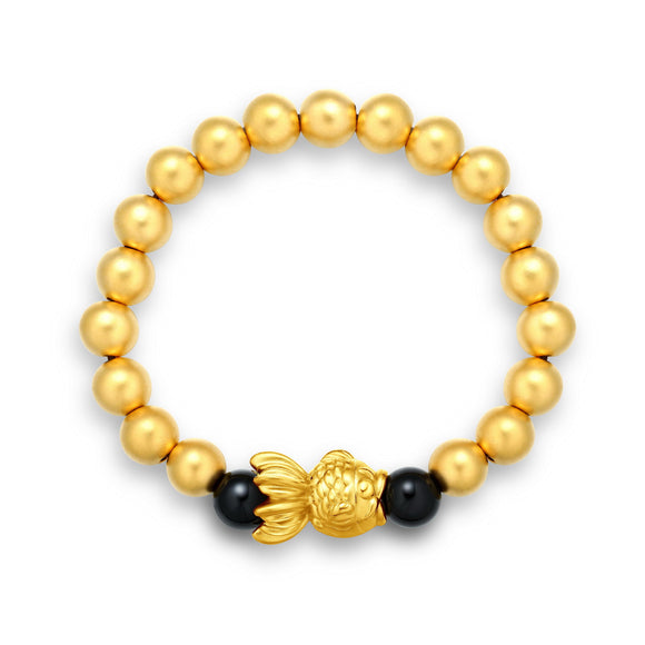 GBCN151_AB 24K Gold Agate Bracelet