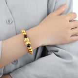GBCN151_AB 24K Gold Agate Bracelet