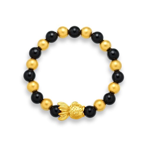 GBCN153_AB 24K Gold Agate Bracelet