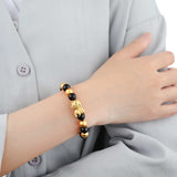GBCN153_AB 24K Gold Agate Bracelet