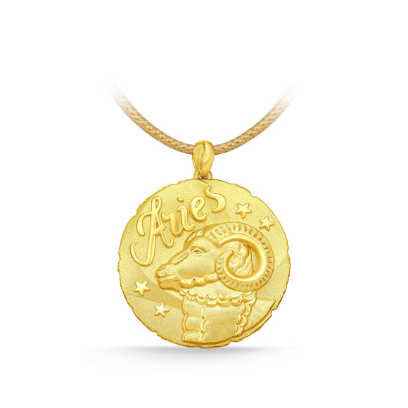 GNCN231_00 24K Zodiac Aries Large Pendant