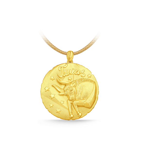 GNCN232_00 24K Zodiac Taurus Large Pendant